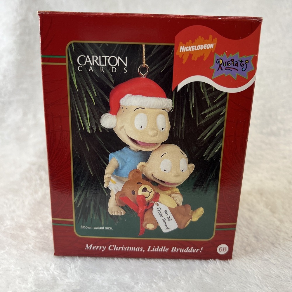 Carlton Cards Rugrats Tommy Merry Christmas Liddle Brudder Dil Vtg 1999 Ornament